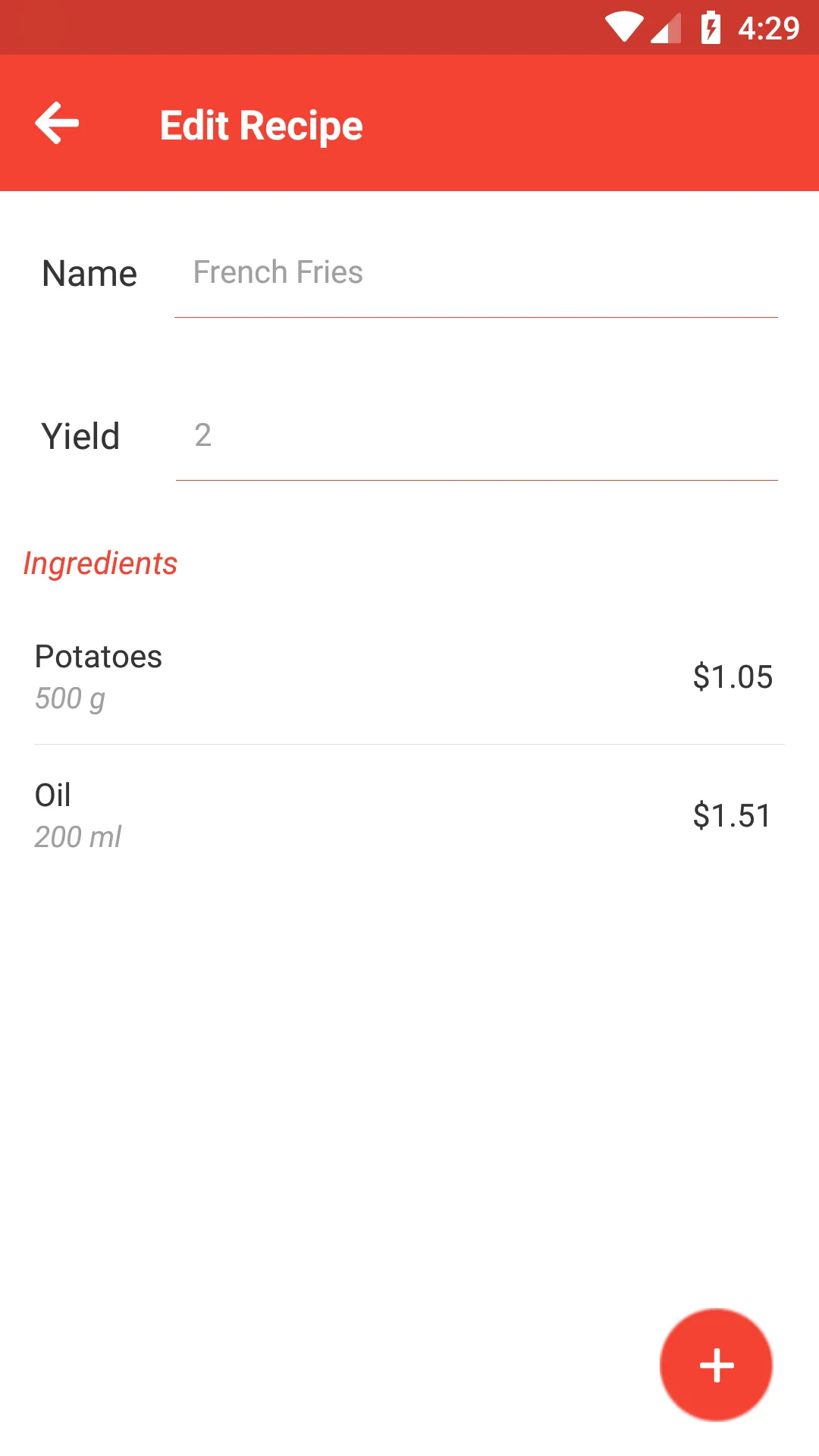 Food Cost Calculator | Indus Appstore | Screenshot