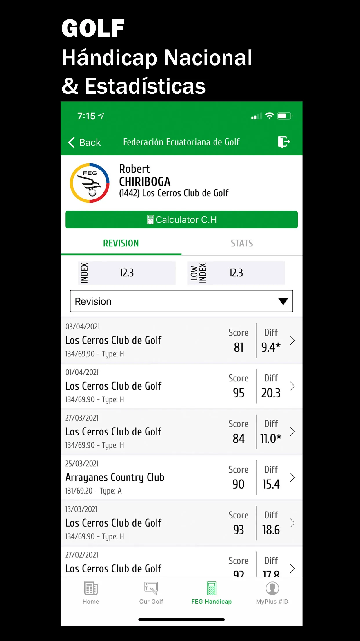 Ecuadorian Golf Federation | Indus Appstore | Screenshot