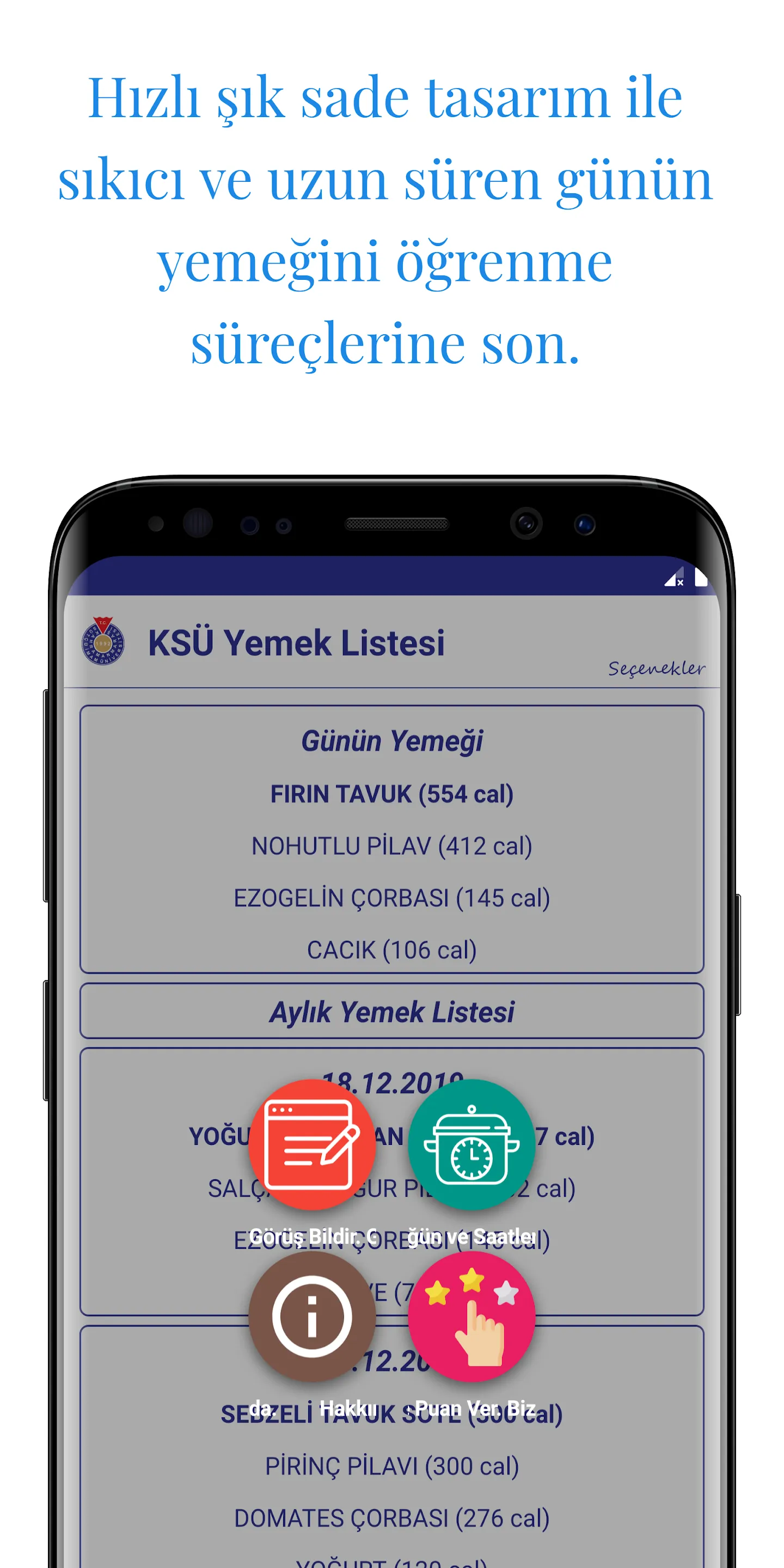 KSÜ Yemek Listesi(İnternetsiz) | Indus Appstore | Screenshot