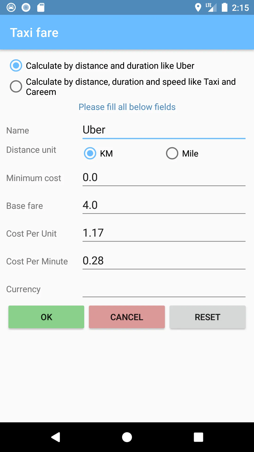 Taxi fare | Indus Appstore | Screenshot