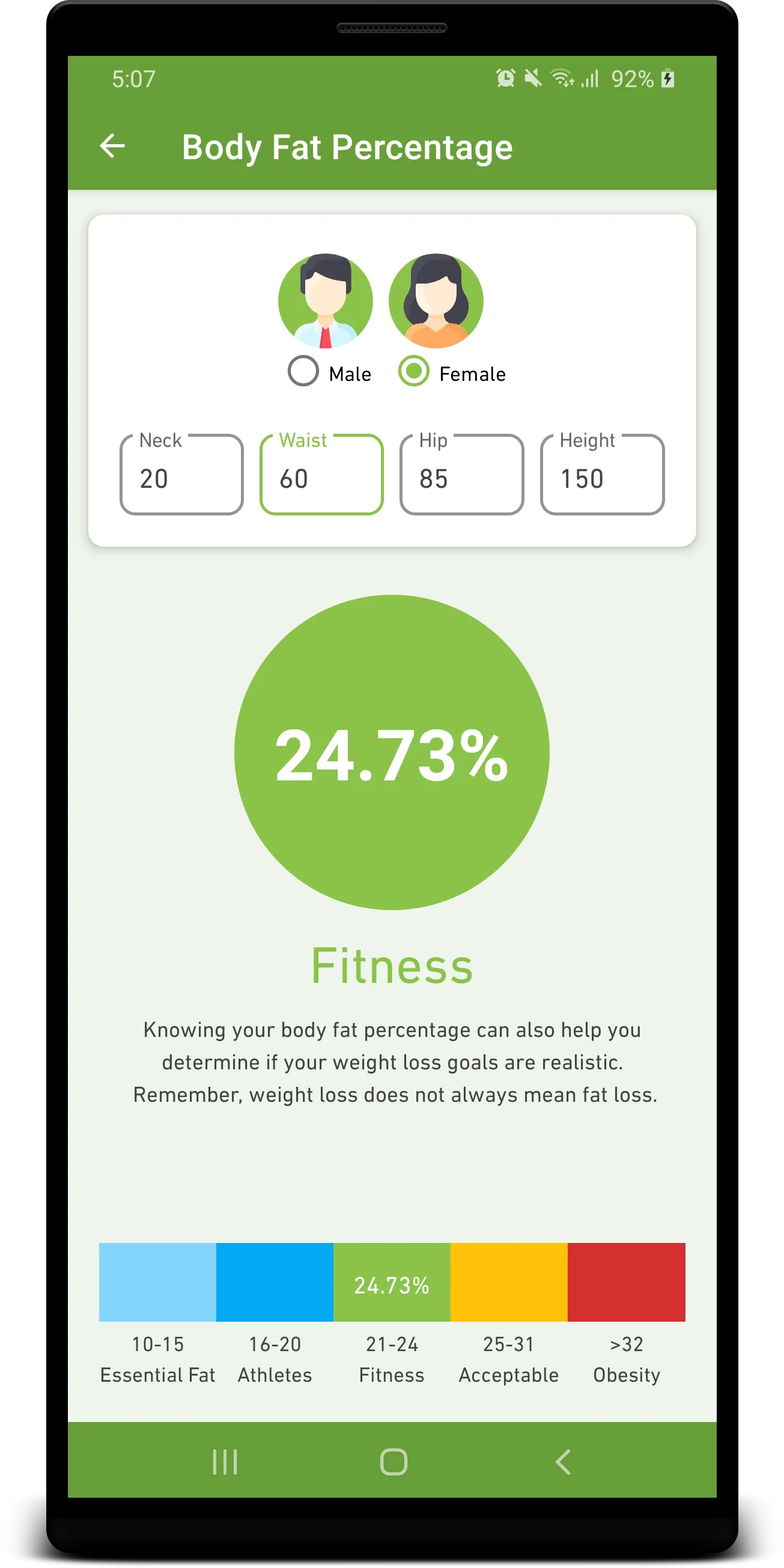 Ideal Weight Calculators | Indus Appstore | Screenshot