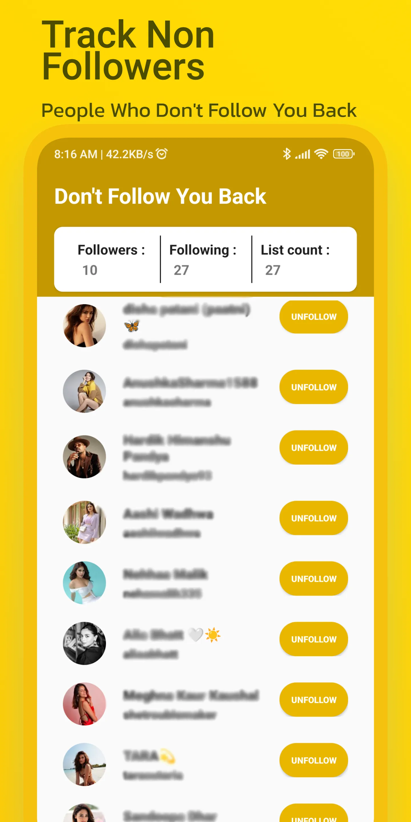 Followers And Unfollowers | Indus Appstore | Screenshot