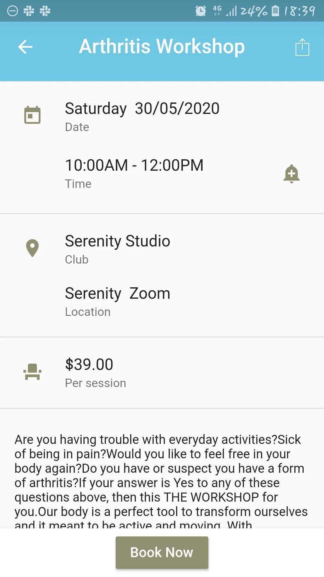 Serenity Bookings App | Indus Appstore | Screenshot