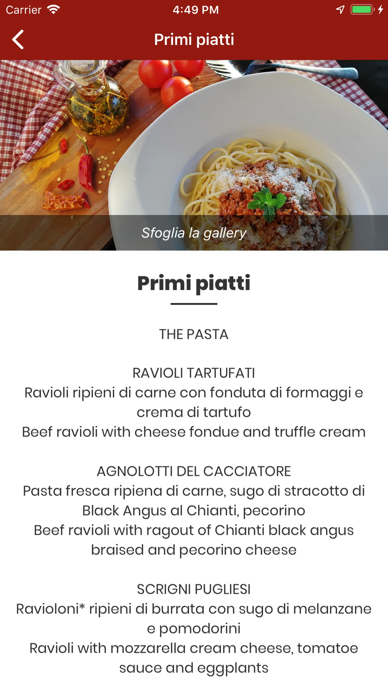 L' Immagine Bistrot | Indus Appstore | Screenshot