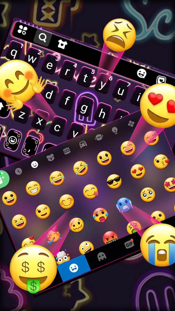 Neon Doodle Keyboard Theme | Indus Appstore | Screenshot