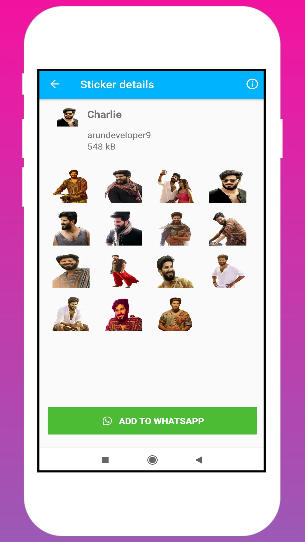 Dulquer Salmaan Stickers | Indus Appstore | Screenshot