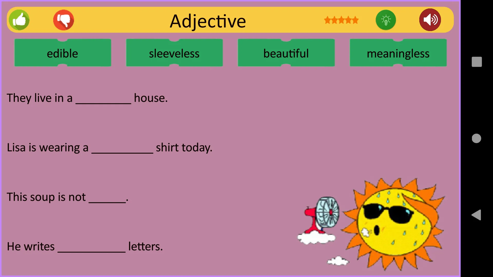 Fill the blanks for Kids. | Indus Appstore | Screenshot