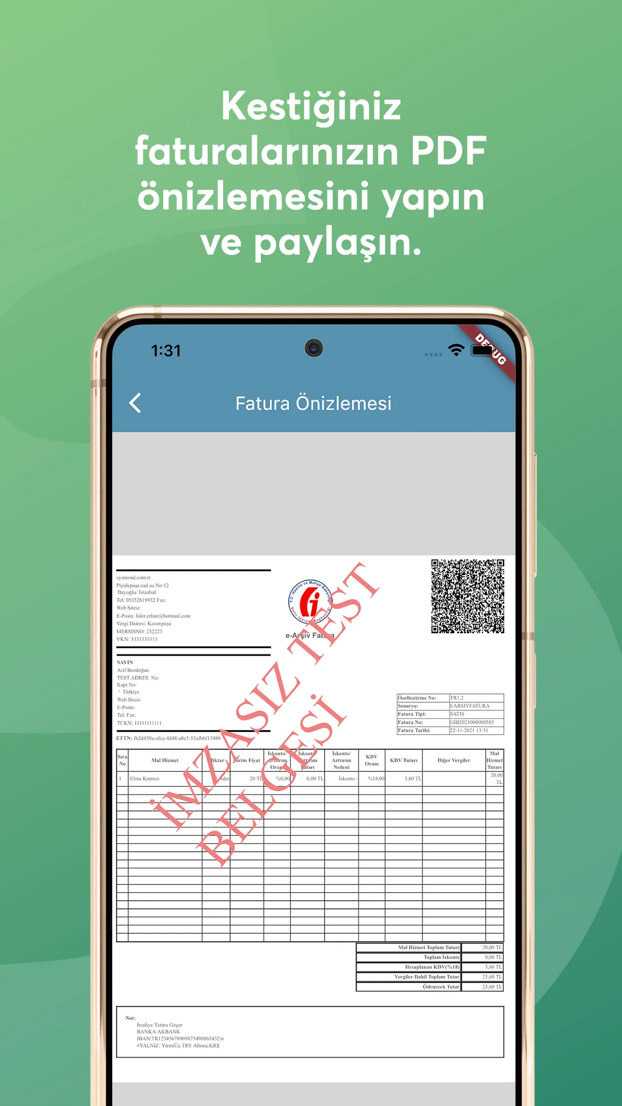 e-Arşiv Fatura | Indus Appstore | Screenshot