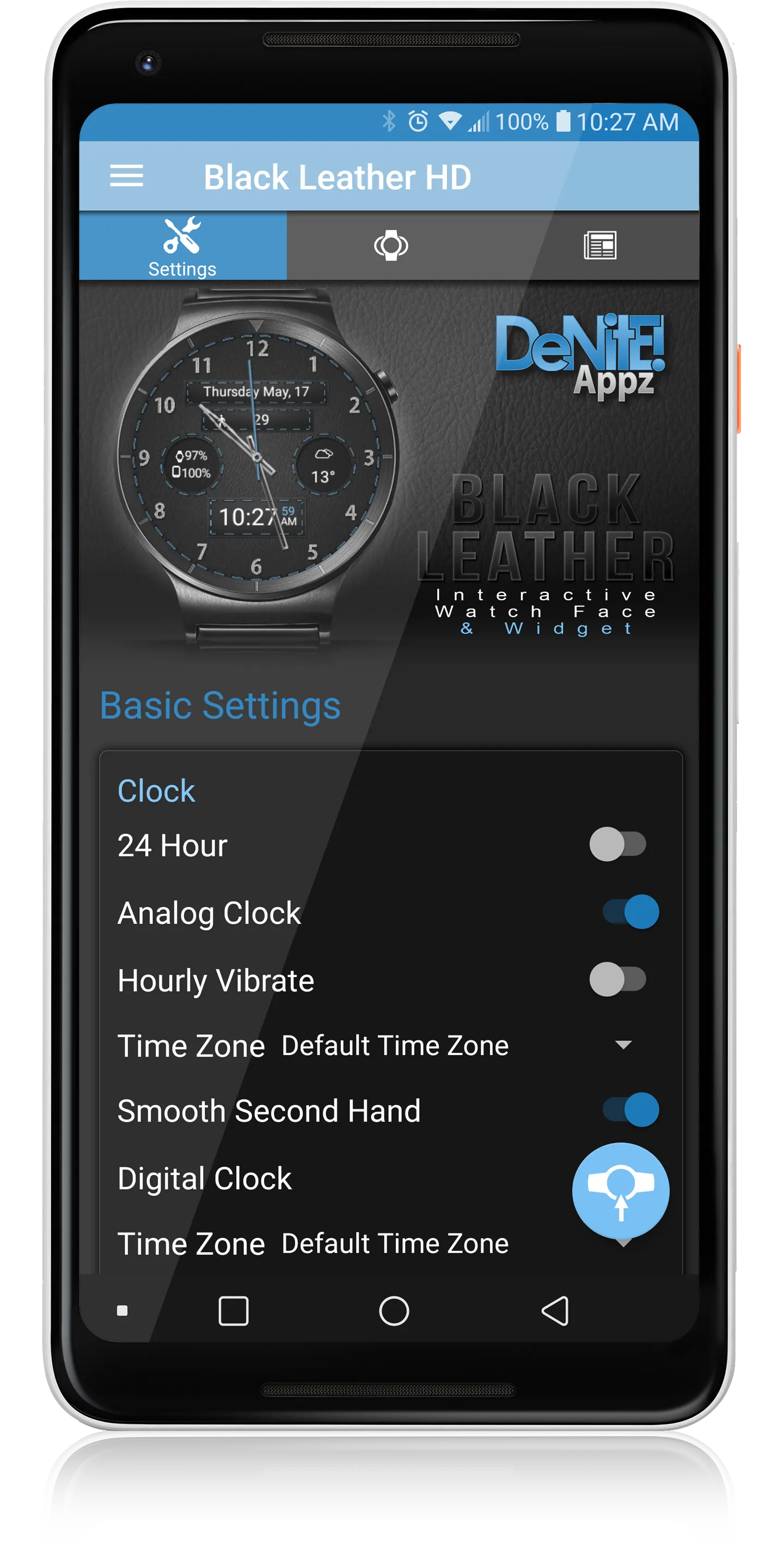 Black Leather HD Watch Face | Indus Appstore | Screenshot