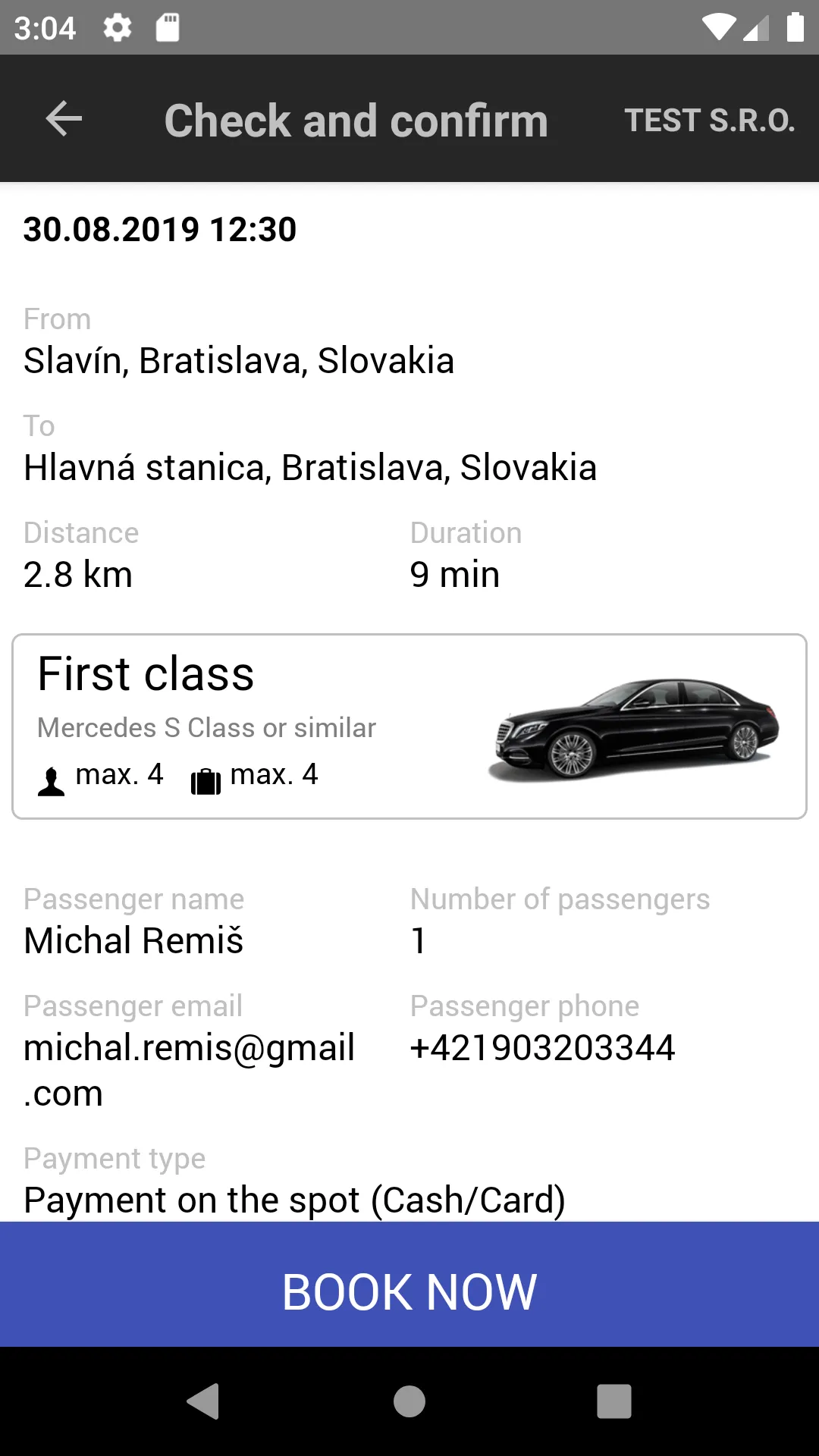 2Pcom Limousine Service | Indus Appstore | Screenshot