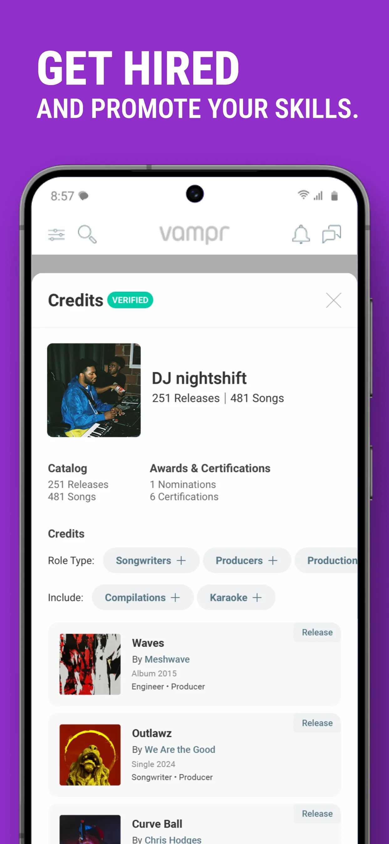 Music Network & Jobs | Vampr | Indus Appstore | Screenshot