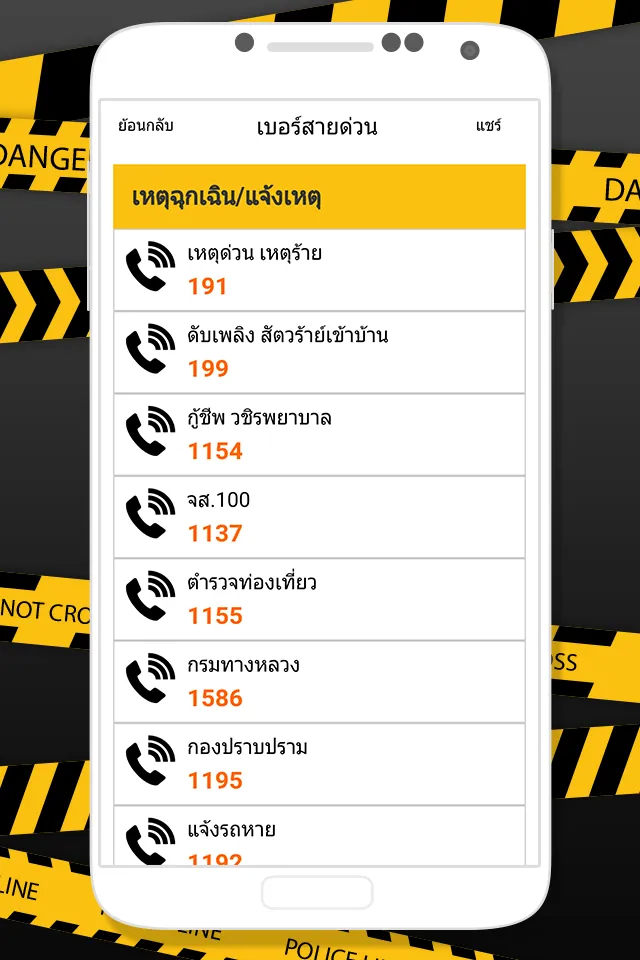 สายด่วน เบอร์โทรฉุกเฉิน | Indus Appstore | Screenshot