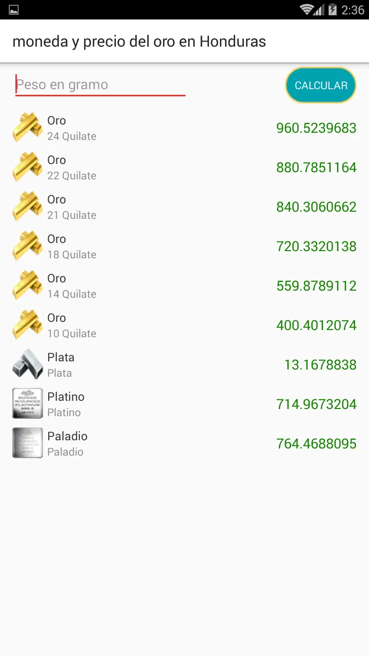 Moneda y precio del oro en Hon | Indus Appstore | Screenshot