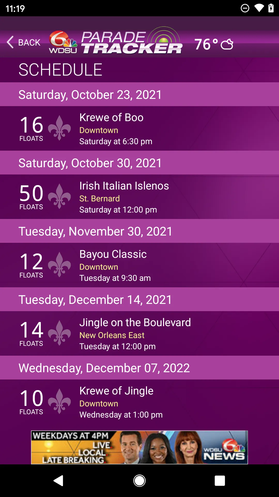 WDSU Parade Tracker | Indus Appstore | Screenshot