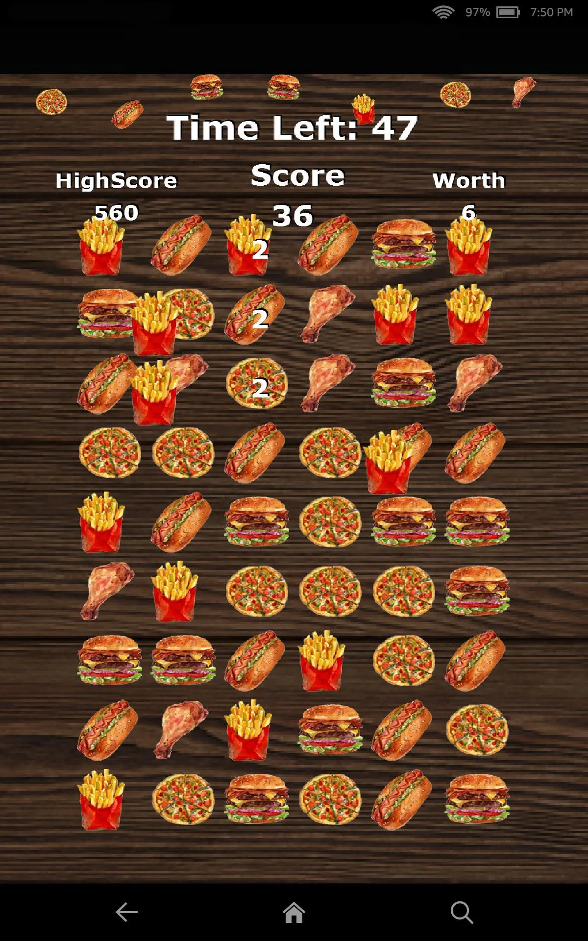 Pizza Burger Match 3 Game | Indus Appstore | Screenshot