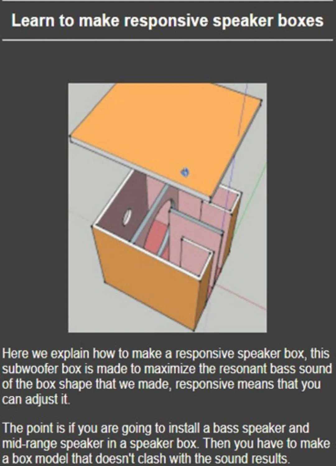 Learn to make speaker boxes | Indus Appstore | Screenshot