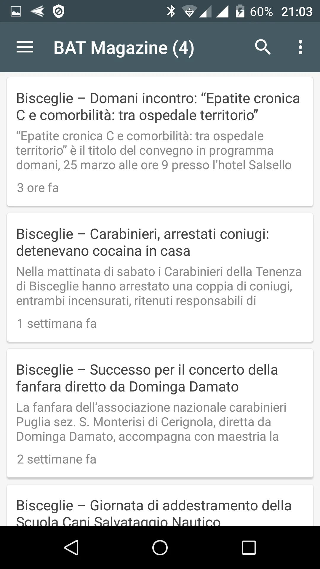 Bisceglie notizie locali | Indus Appstore | Screenshot