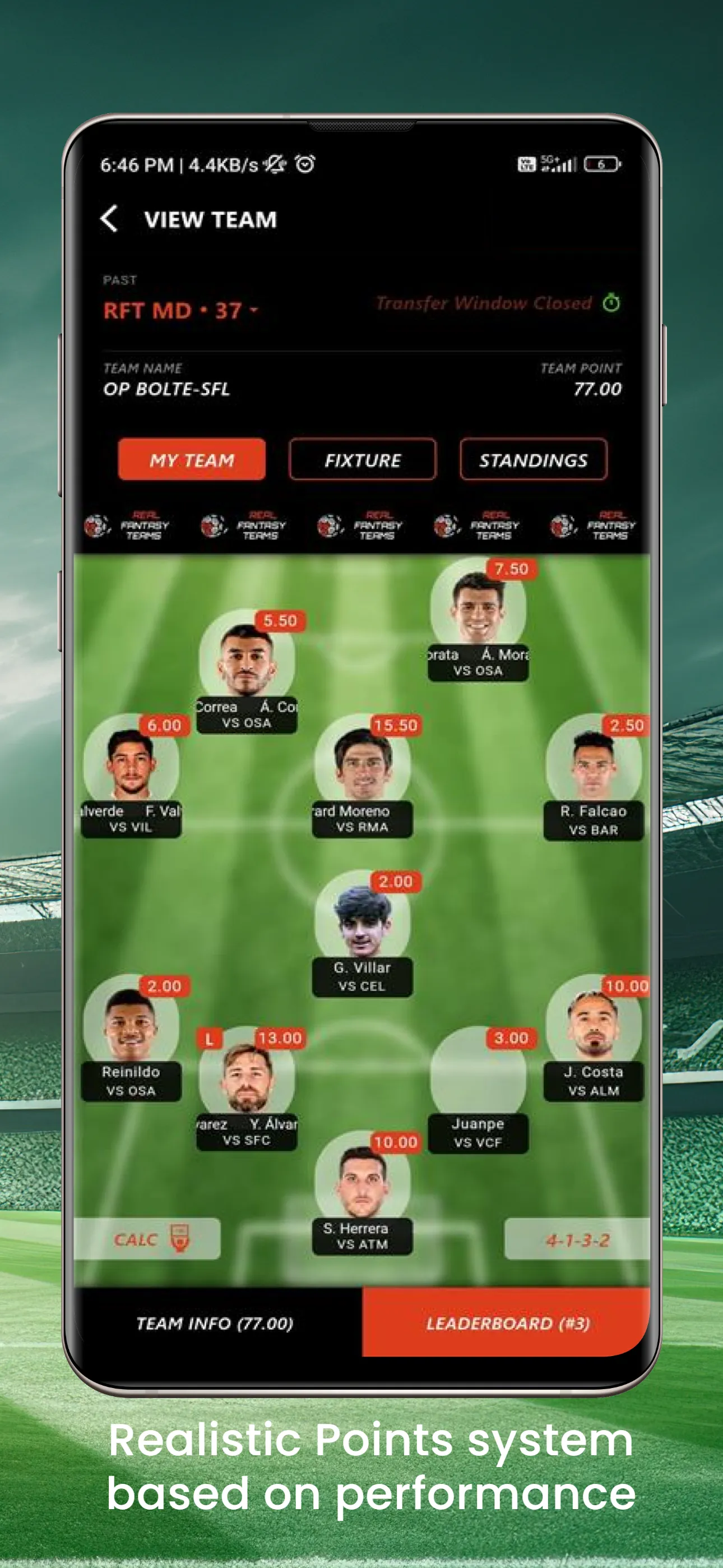 Real Fantasy Teams | Indus Appstore | Screenshot