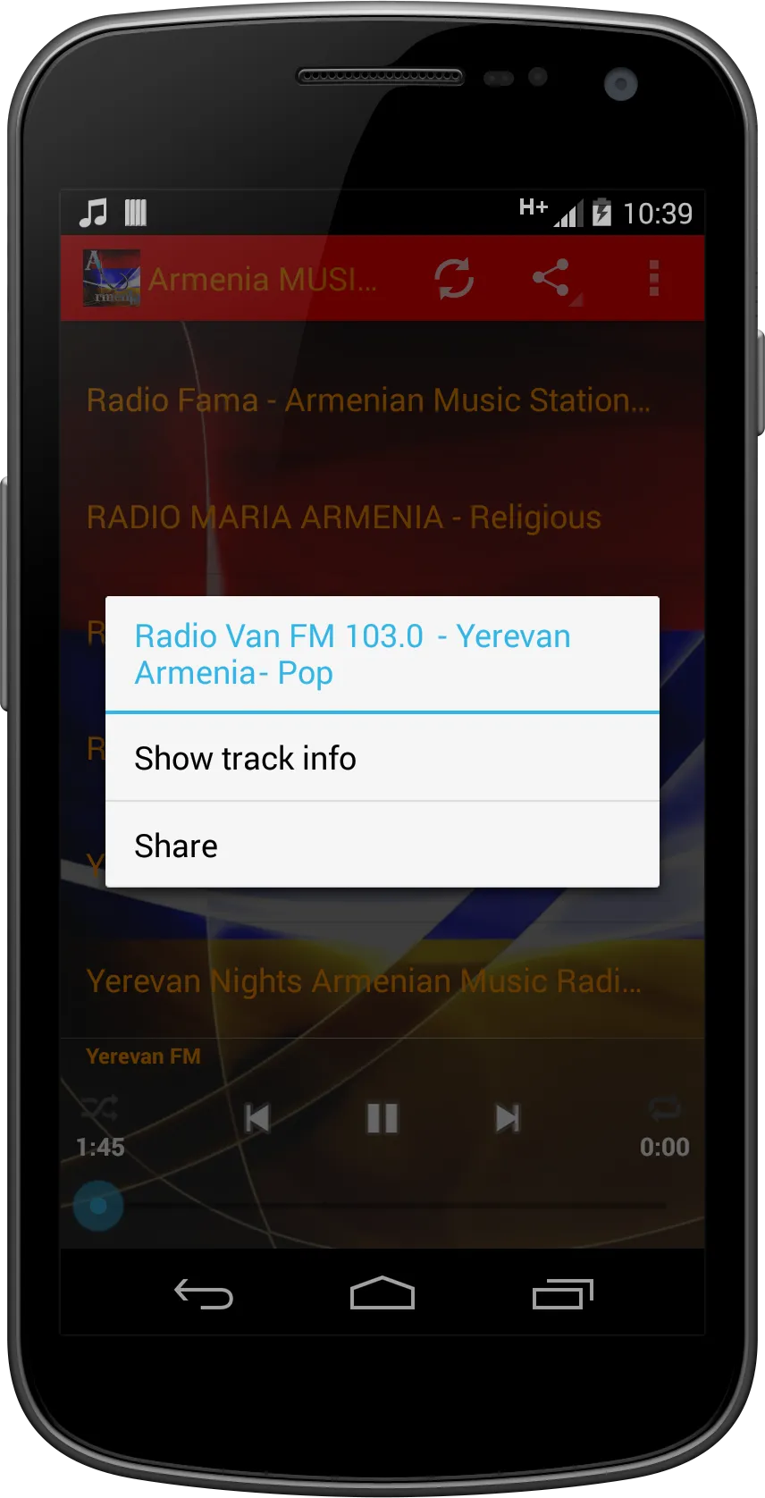 Armenia MUSIC Radio | Indus Appstore | Screenshot