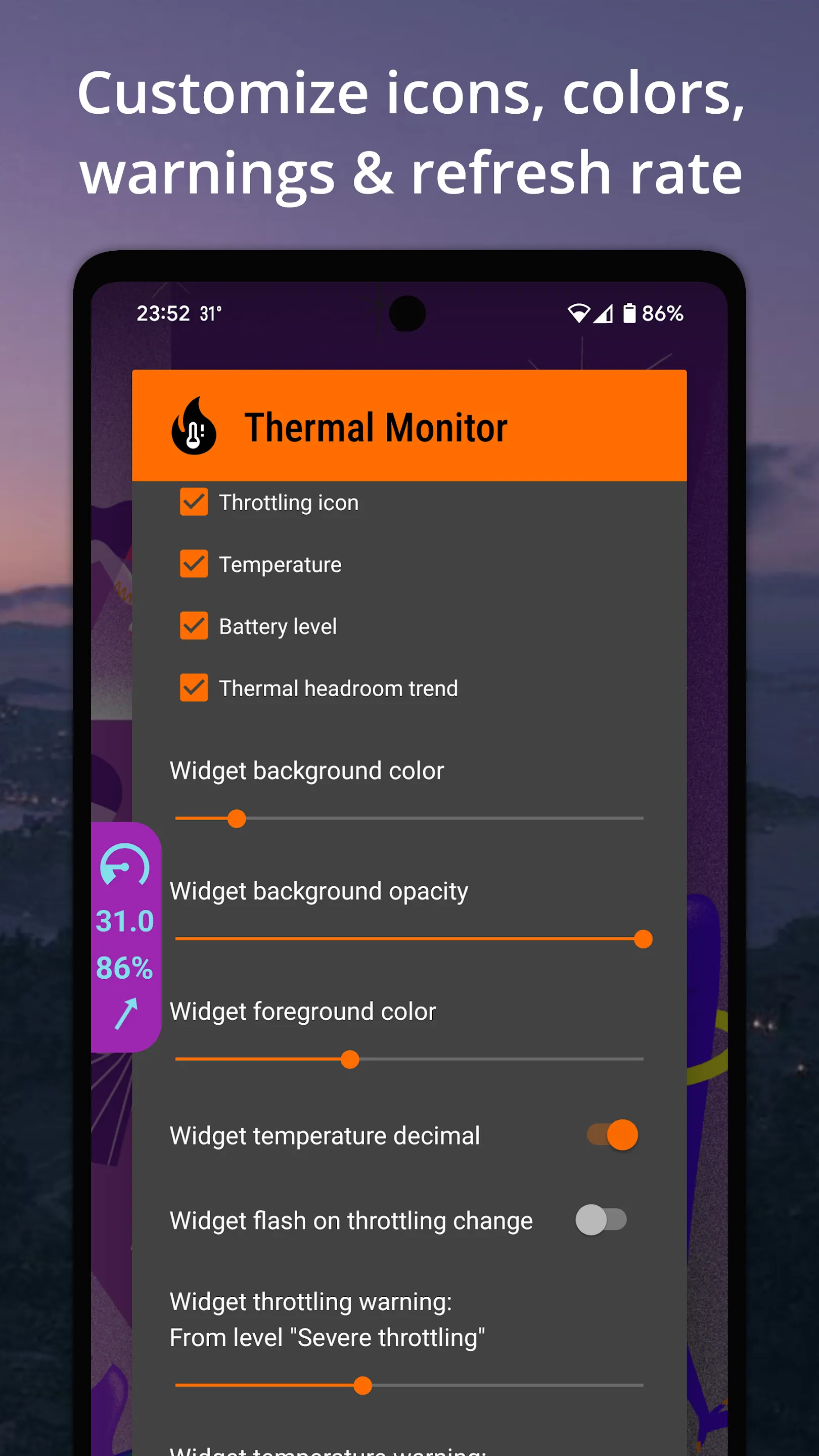 Thermal Monitor vs Temperature | Indus Appstore | Screenshot