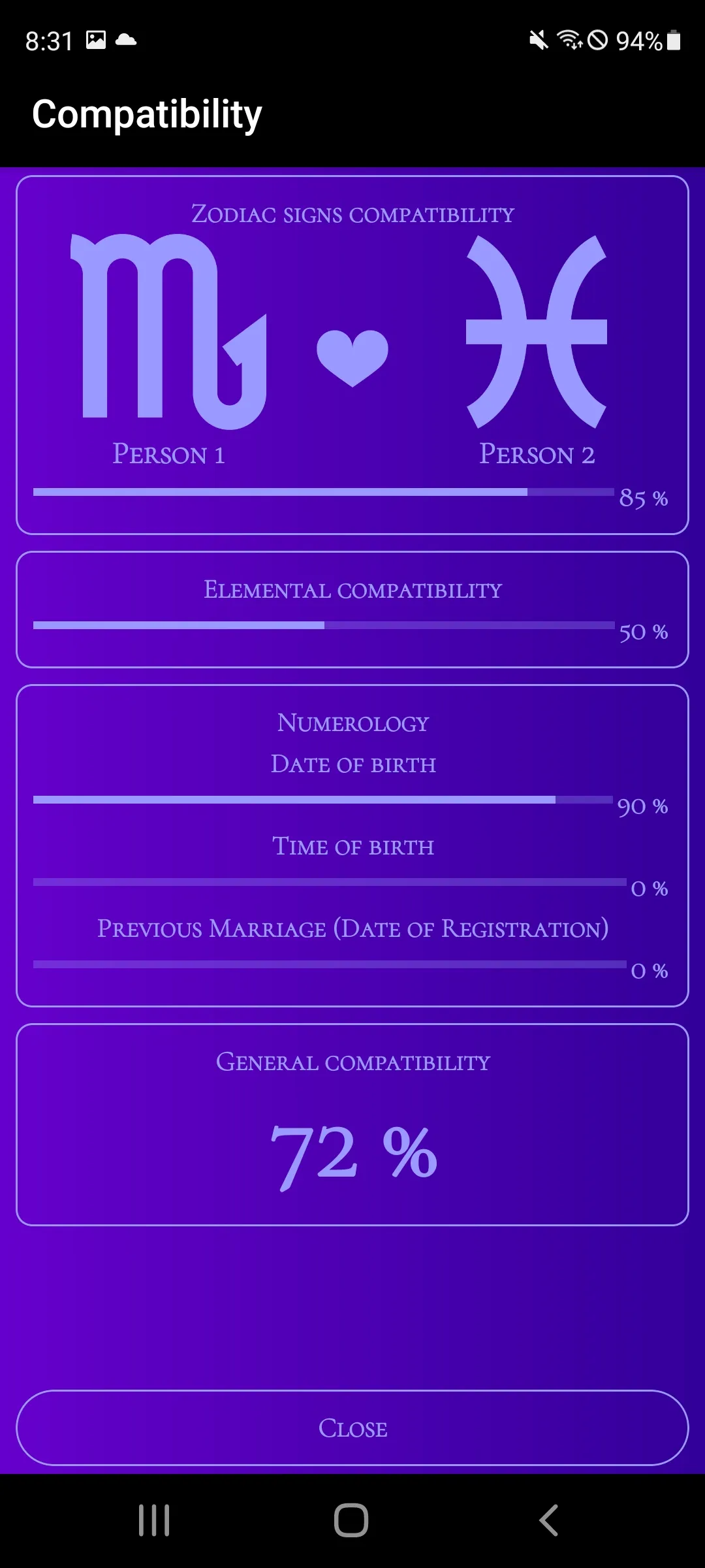 Zodiac Sign Compatibility | Indus Appstore | Screenshot