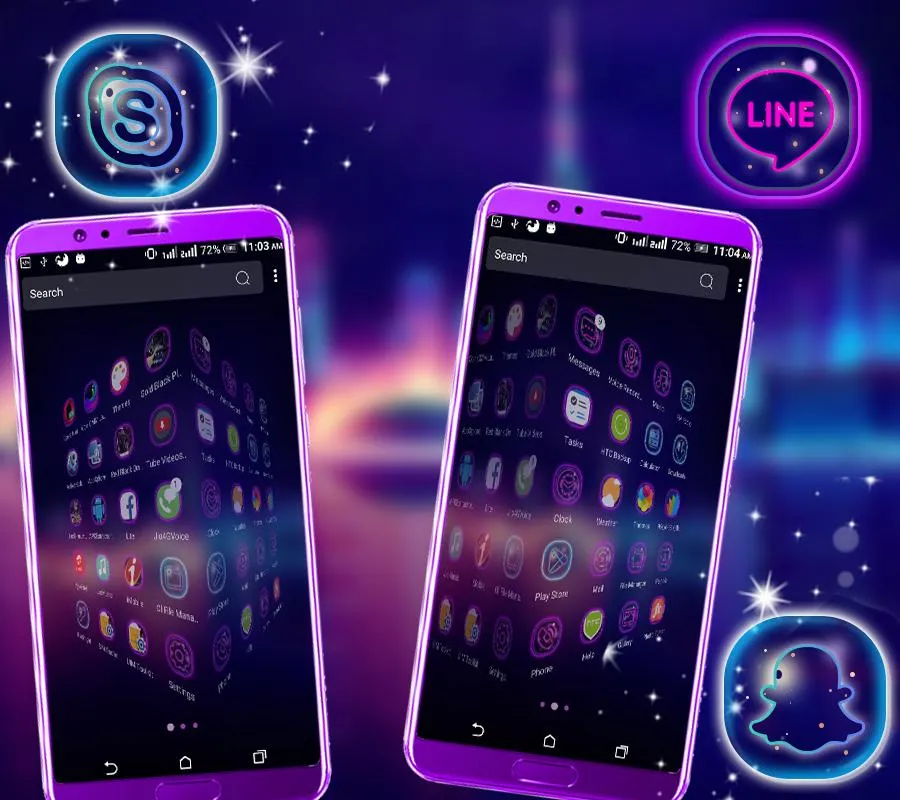 Neon City Launcher Theme | Indus Appstore | Screenshot