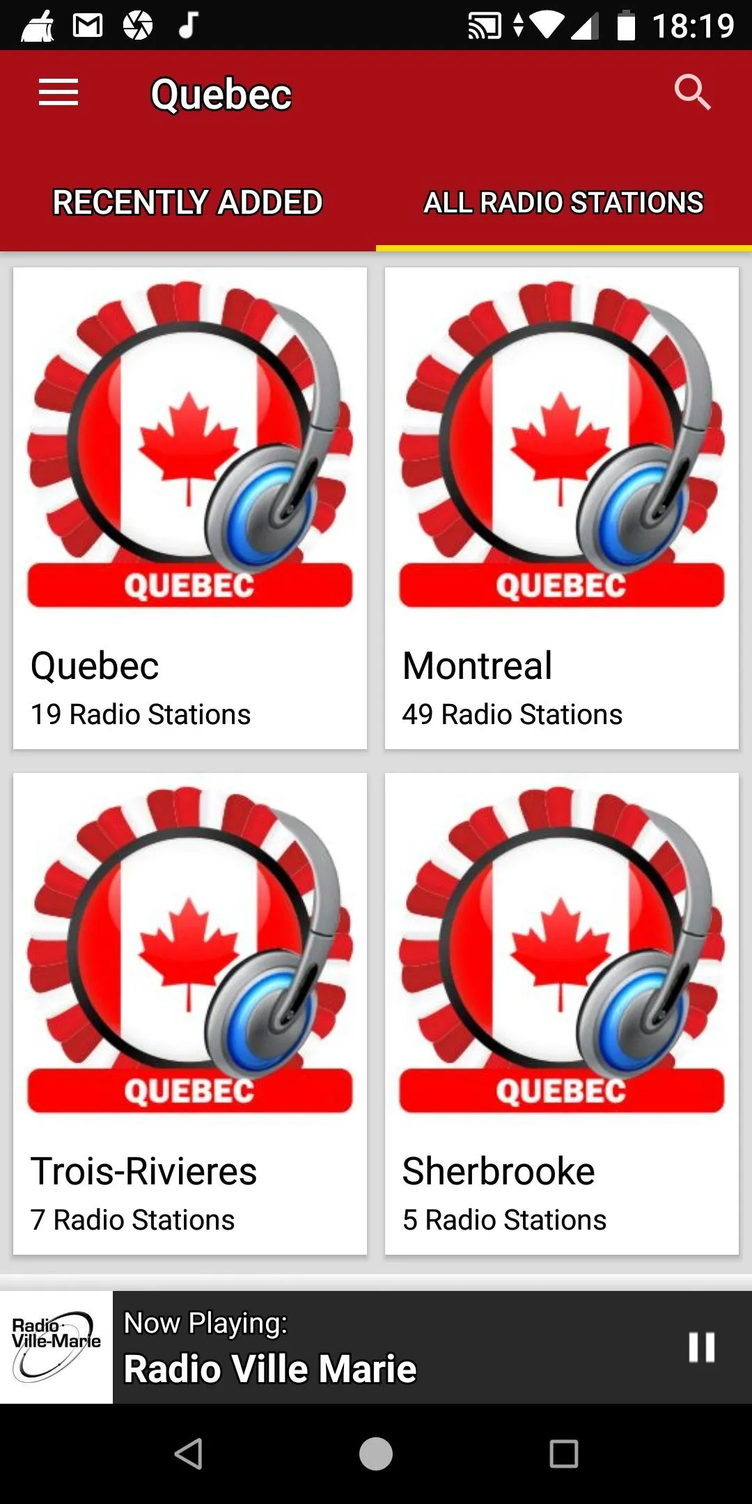 Quebec Radio Stations - Canada | Indus Appstore | Screenshot