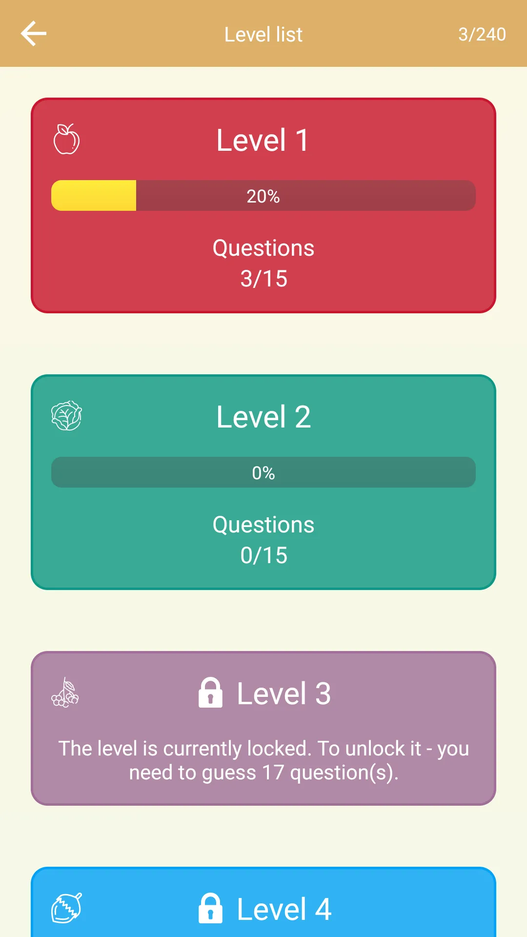 Fruits, Vegetables, Nuts: Quiz | Indus Appstore | Screenshot