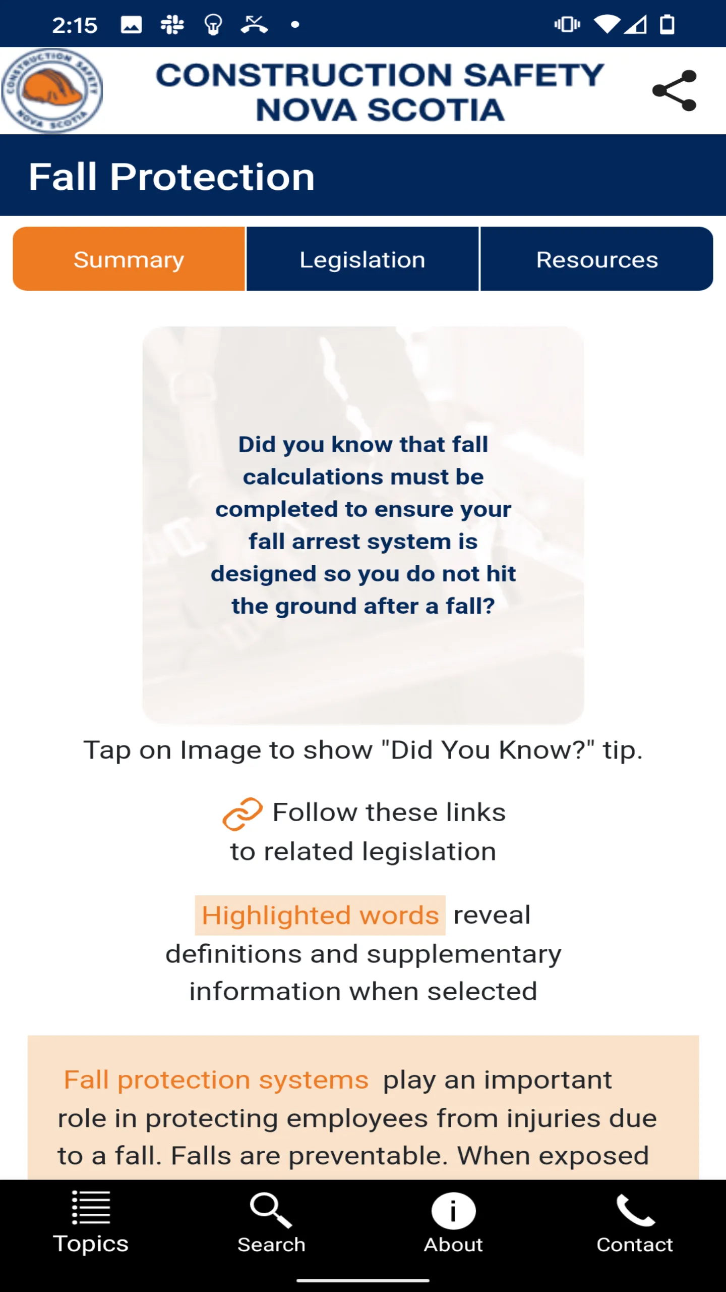 CSNS Guide to OHS Legislation | Indus Appstore | Screenshot