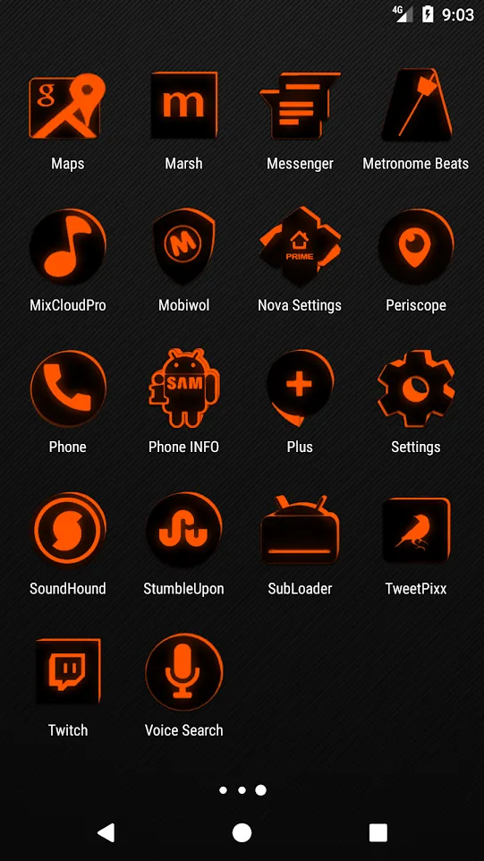 Flat Black and Orange IconPack | Indus Appstore | Screenshot