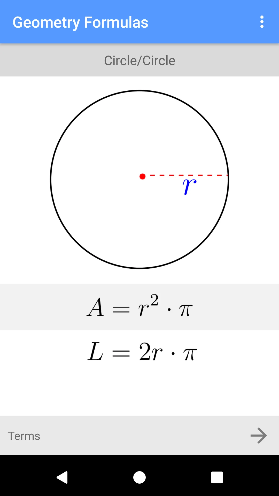 Geometry Formulas | Indus Appstore | Screenshot