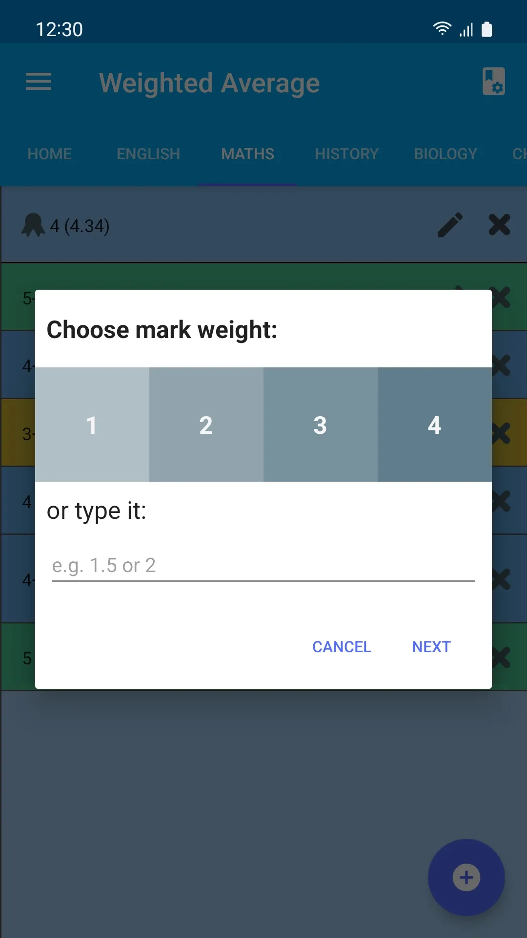 Weighted Average Grade Calc | Indus Appstore | Screenshot