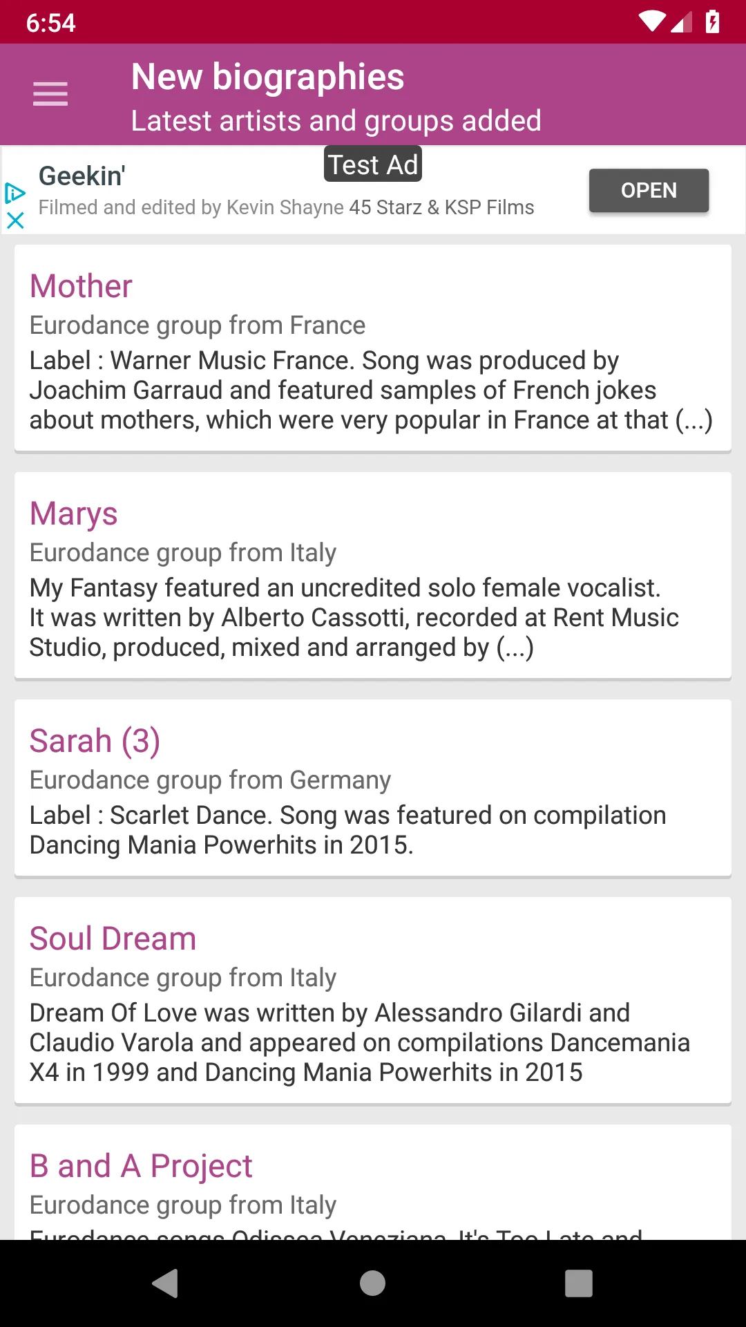 The Eurodance Encyclopaedia | Indus Appstore | Screenshot