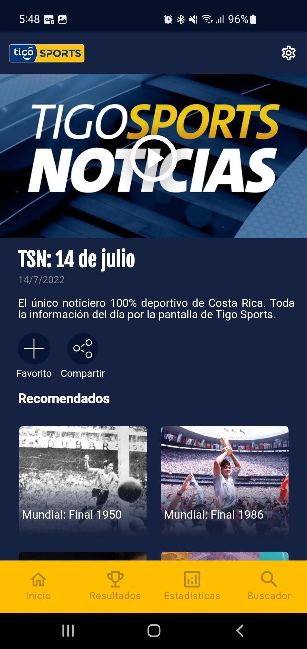 Tigo Sports Costa Rica | Indus Appstore | Screenshot