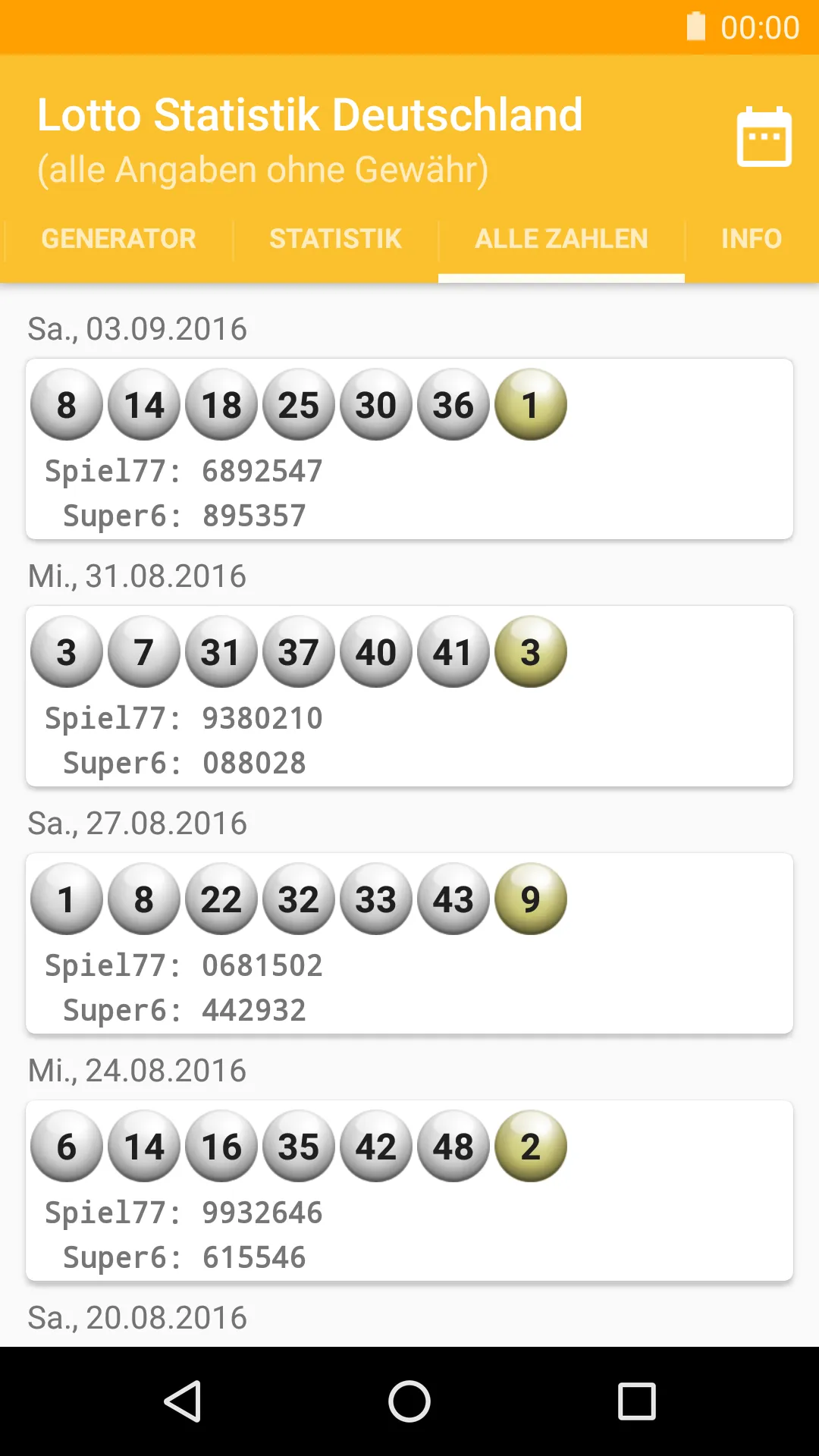 Lotto Statistik Deutschland | Indus Appstore | Screenshot