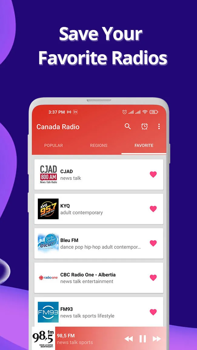 Canada Radio - Online FM Radio | Indus Appstore | Screenshot