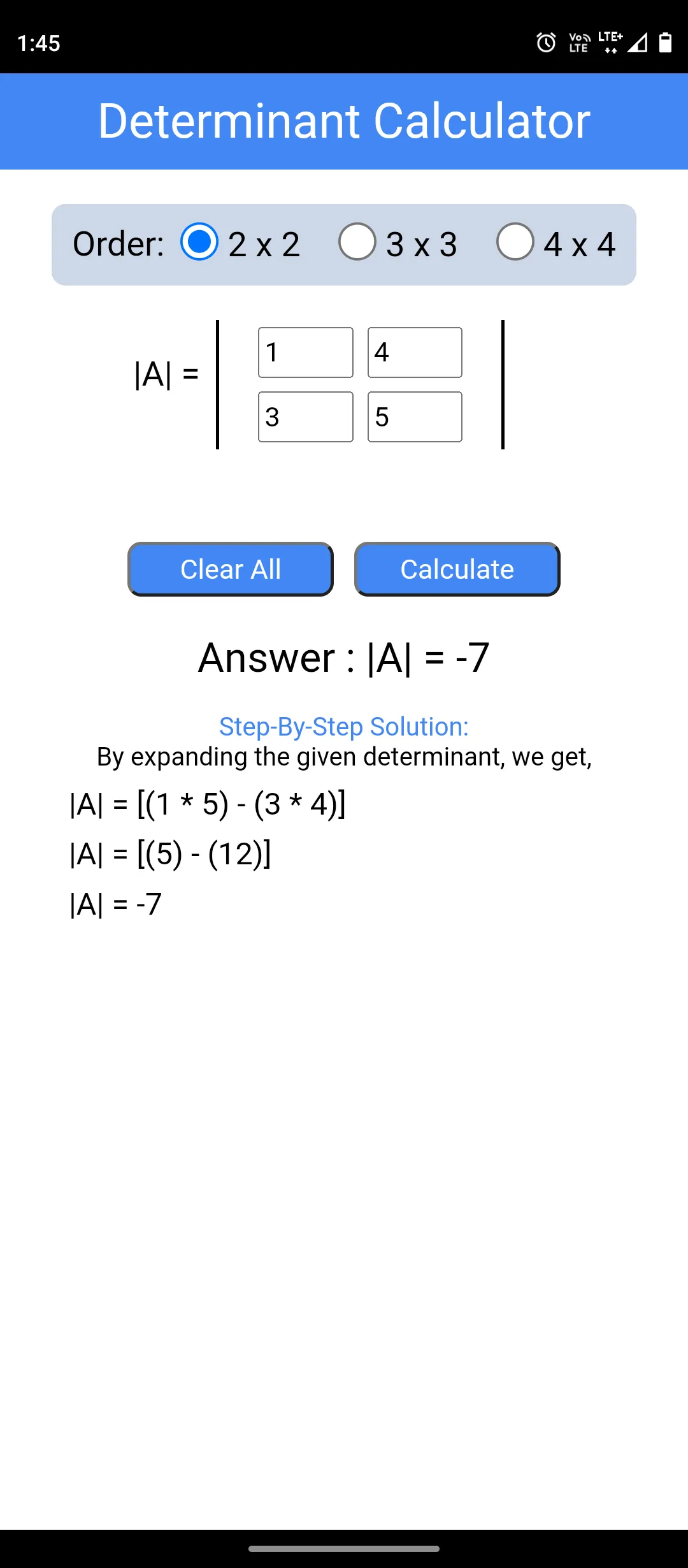 Determinant Calculator | Indus Appstore | Screenshot