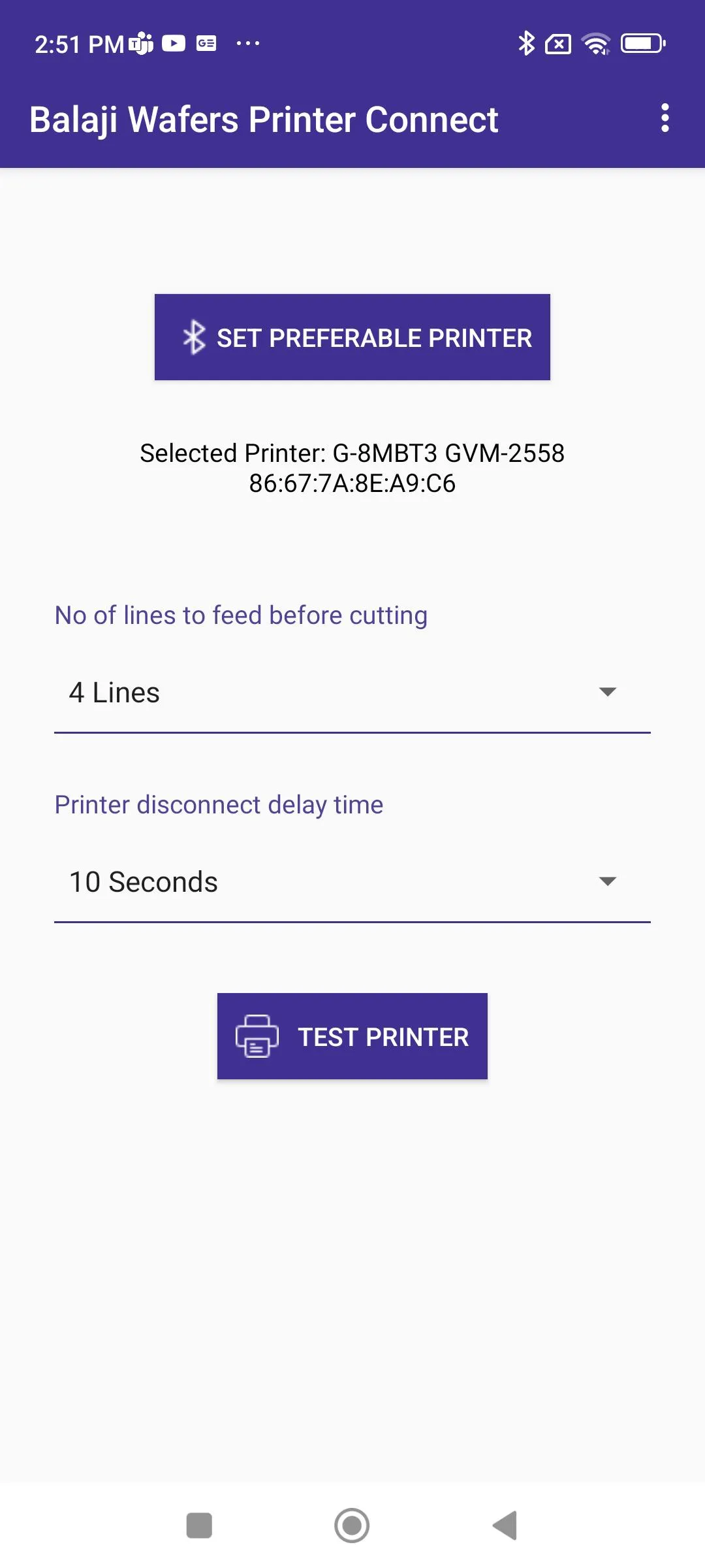 Balaji Wafers Printer Connect | Indus Appstore | Screenshot