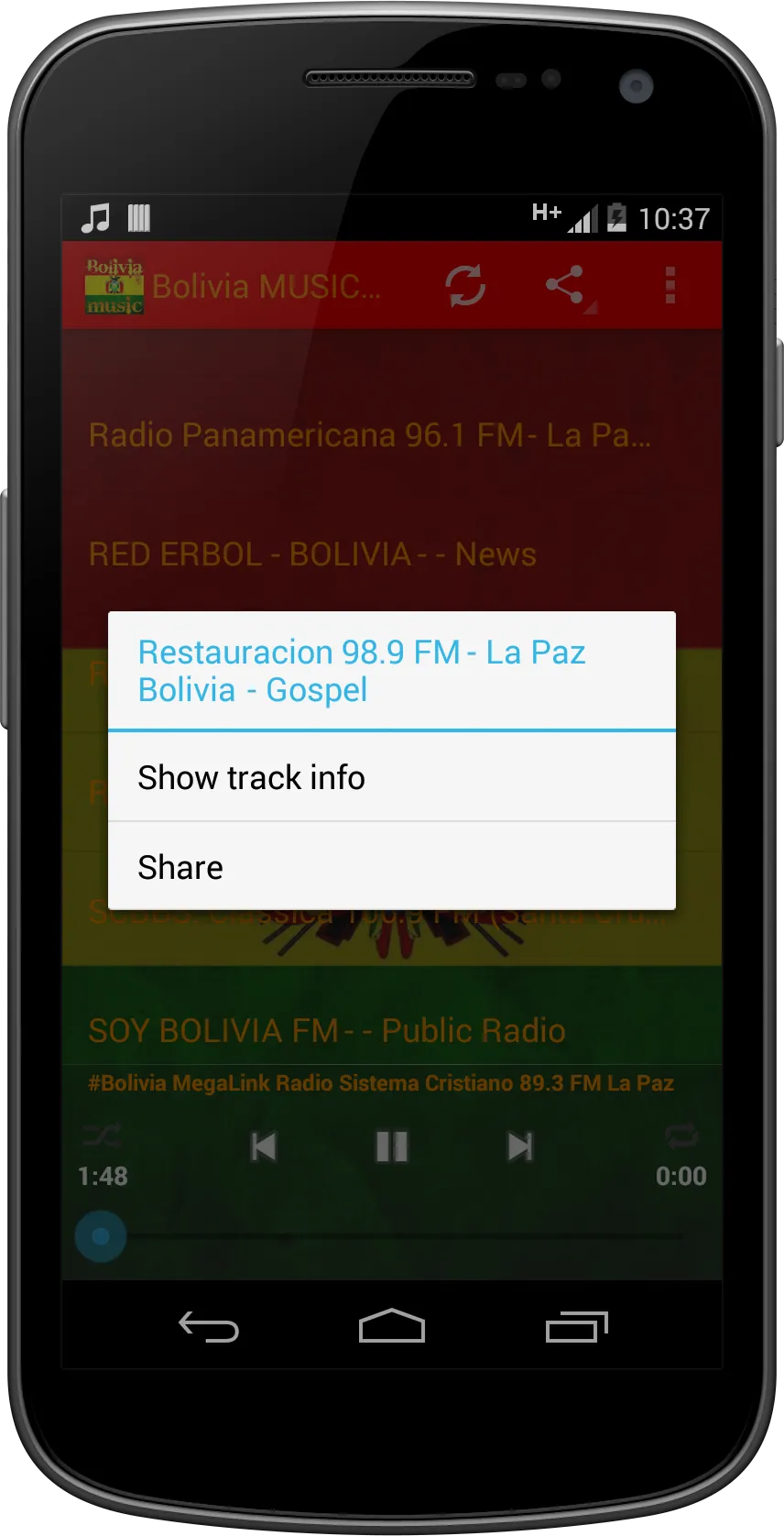 Bolivia MUSIC Radio | Indus Appstore | Screenshot