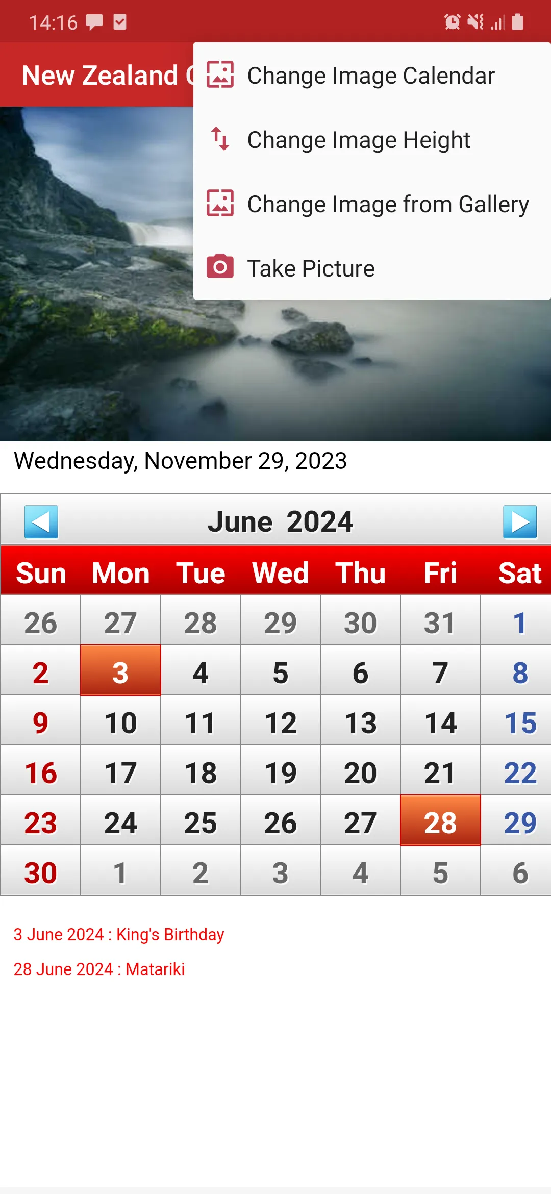 NZ Calendar 2024 | Indus Appstore | Screenshot