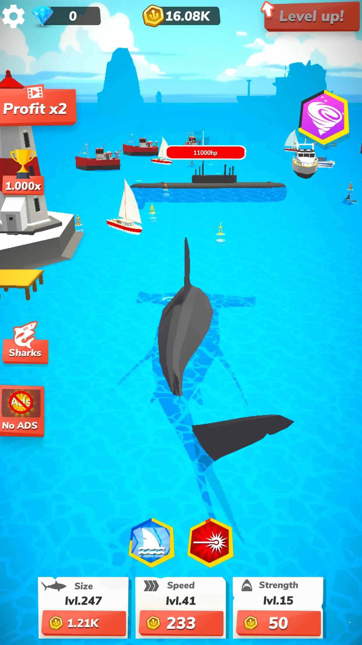 Idle Shark World - Tycoon Game | Indus Appstore | Screenshot