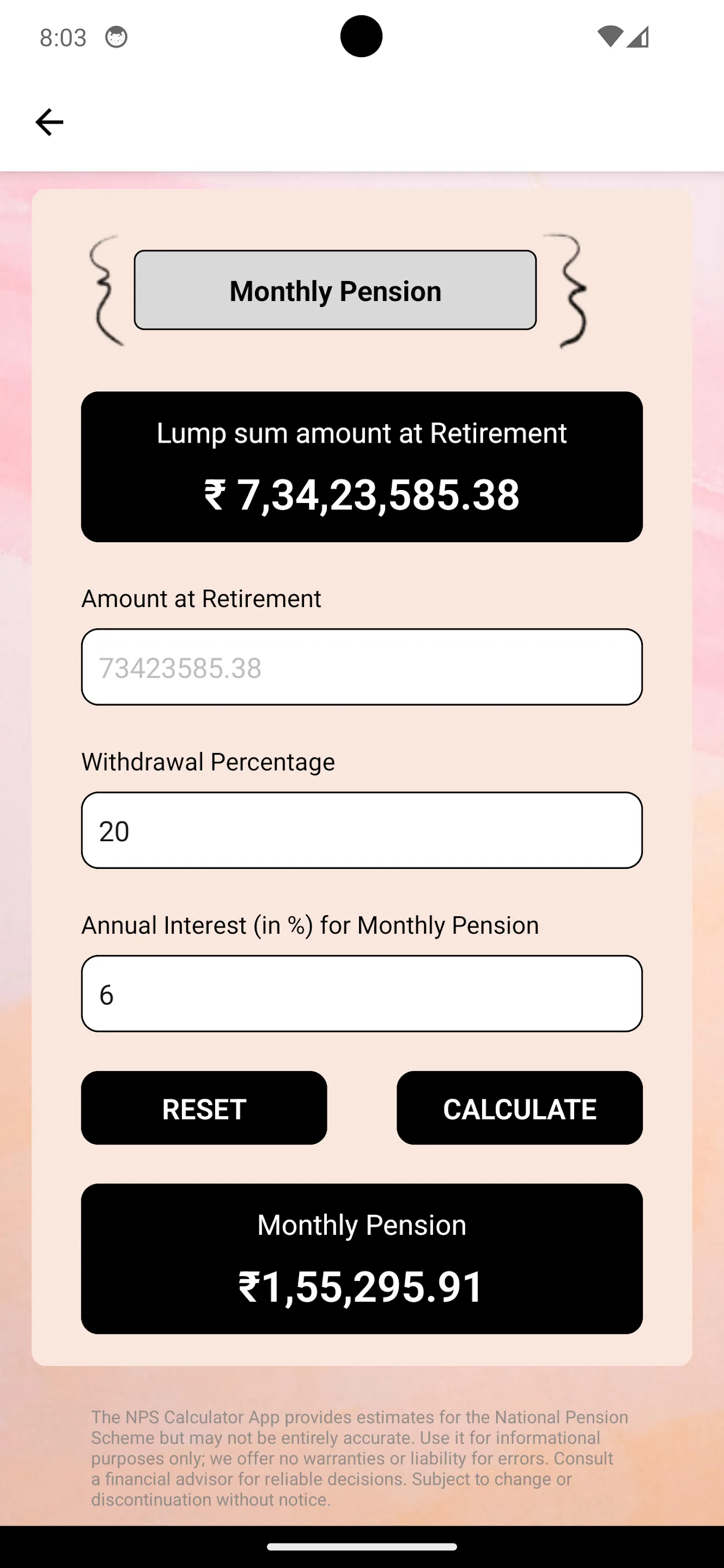 NPS Calculator | Indus Appstore | Screenshot