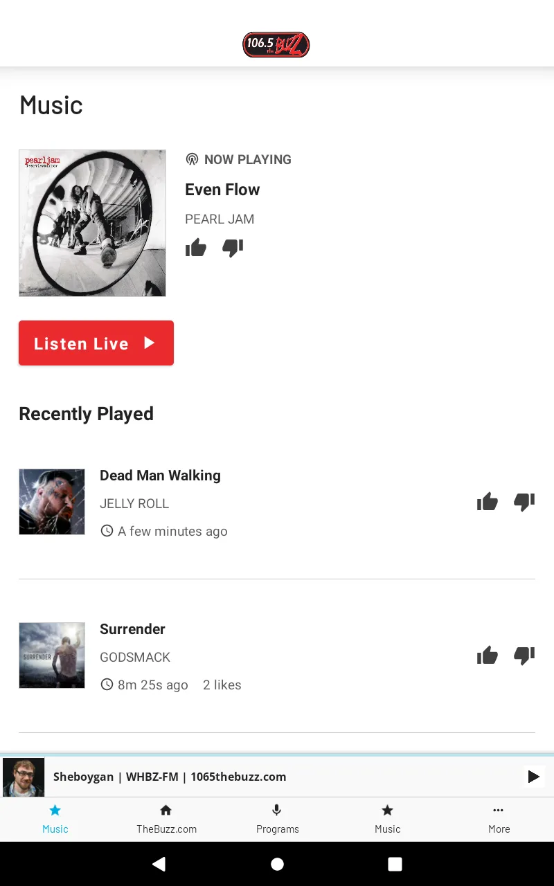 106.5 The Buzz (WHBZ-FM Radio) | Indus Appstore | Screenshot