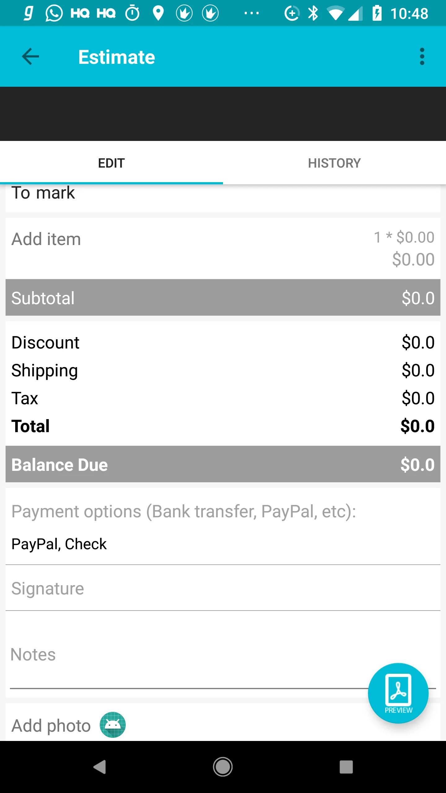 Invoice & Estimate Maker | Indus Appstore | Screenshot