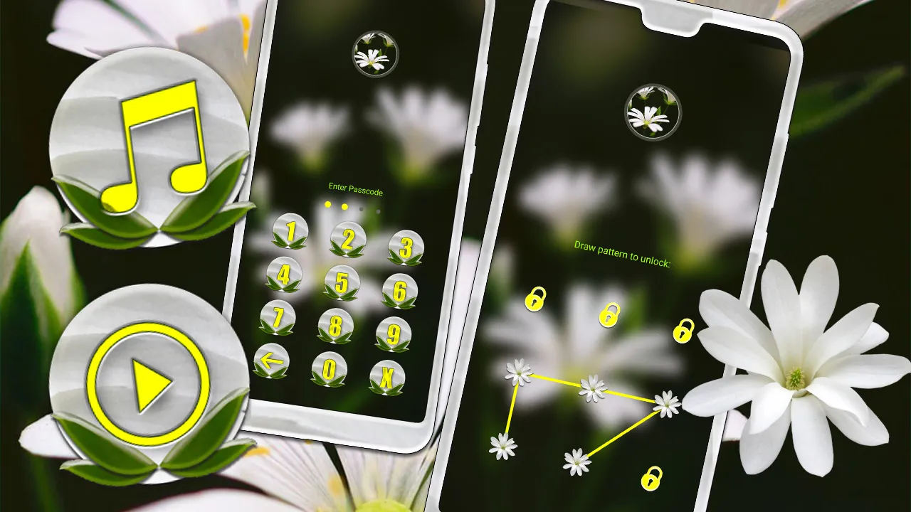 White Petaled Flower Theme | Indus Appstore | Screenshot