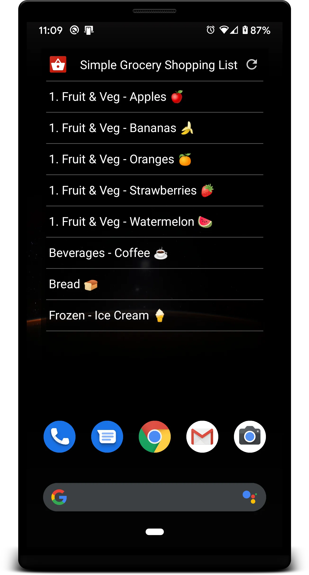 Simple Grocery Shopping List | Indus Appstore | Screenshot