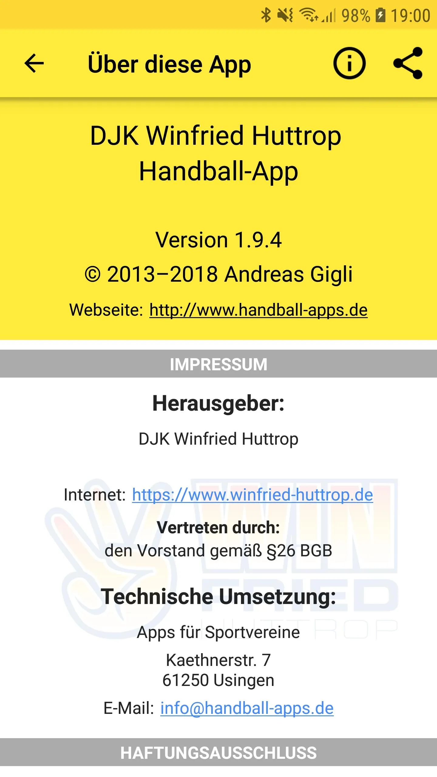 DJK Winfried Huttrop Handball | Indus Appstore | Screenshot