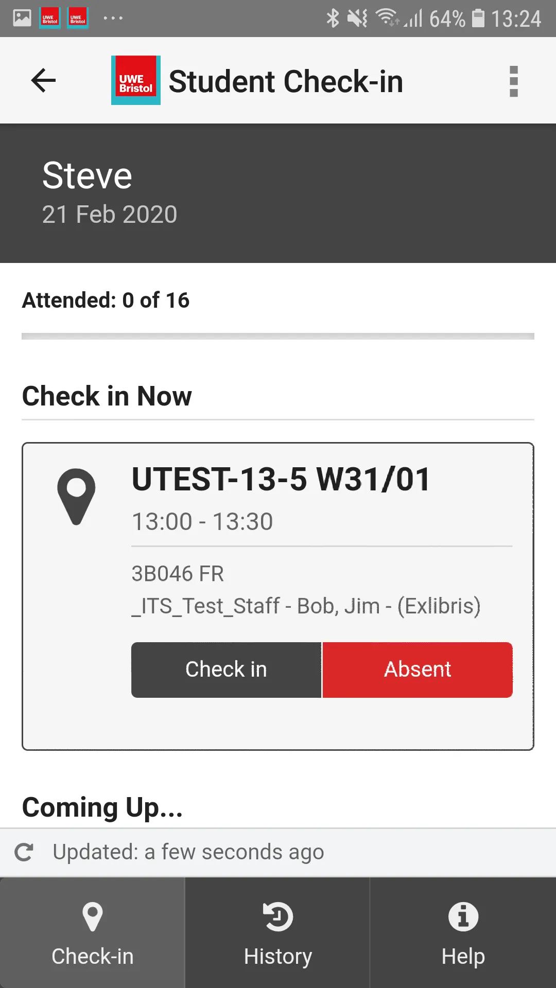 UWE Bristol MyAttendance | Indus Appstore | Screenshot