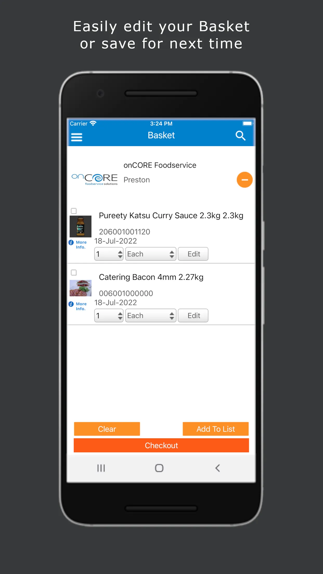 onCore Foodservice | Indus Appstore | Screenshot