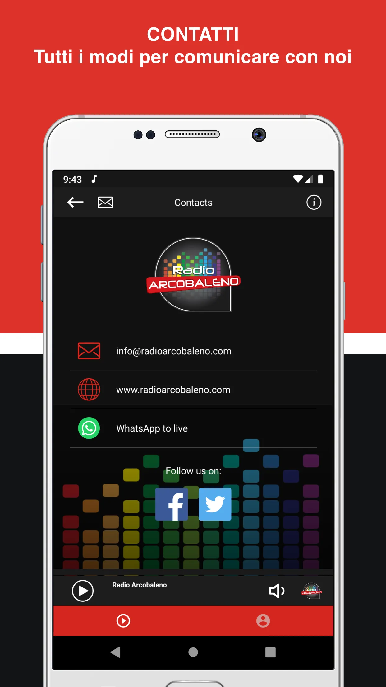 Radio Arcobaleno - Info&Music | Indus Appstore | Screenshot